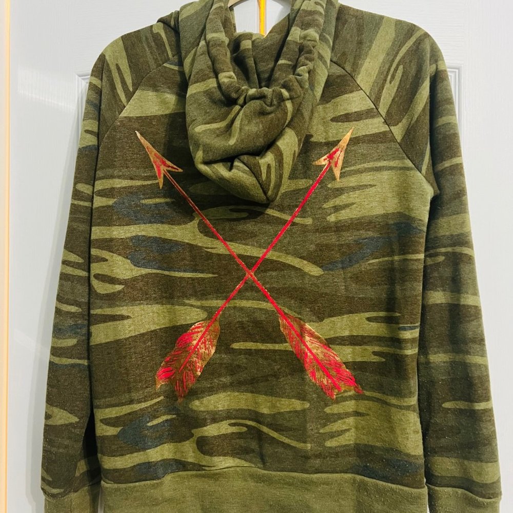 LuckyFish Hand Printed Camo Hoody